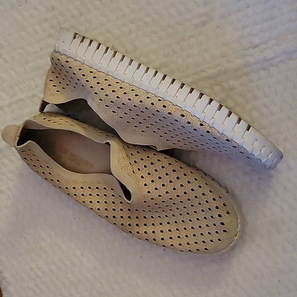 Ilse Jacobsen Hornbaek beige tulip 3373 platform slipon low top flat Sz 38 8.5…